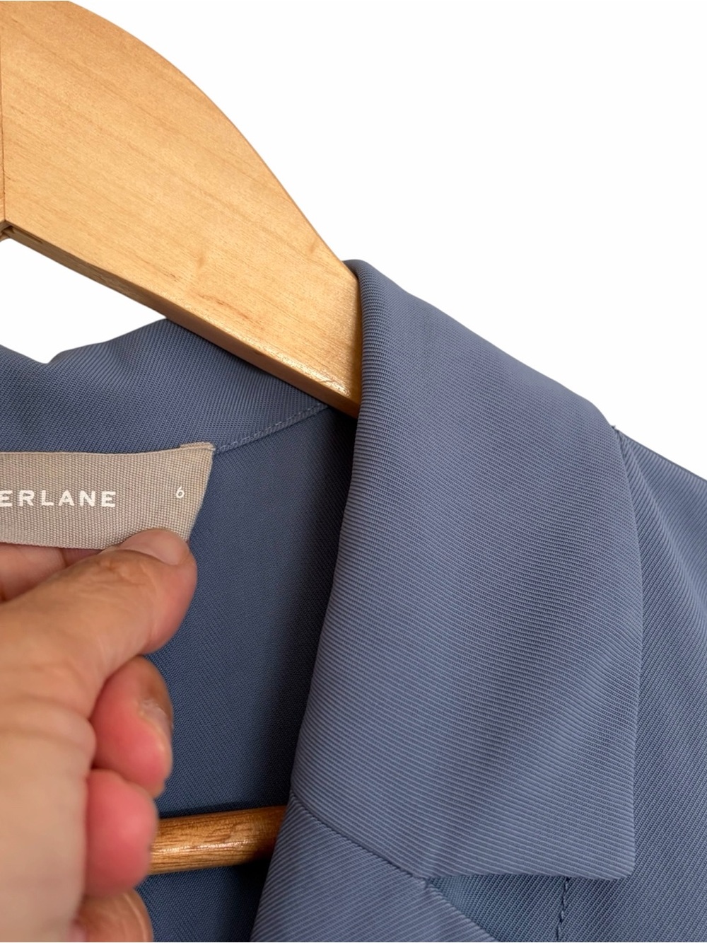 Everlane Dusty Blue Japanese GoWeave Notch Short Sleeve Shirt Dress 6 - Picture 4 of 4